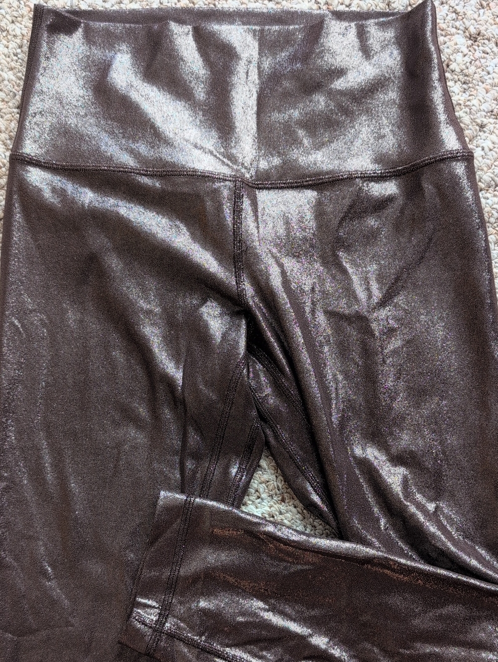🍋 Lululemon Metallic Brown High-Waist Leggings